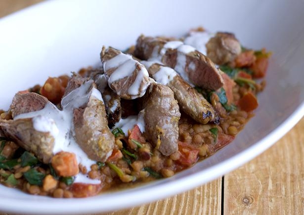 Grilled Lamb with Lentil Salad