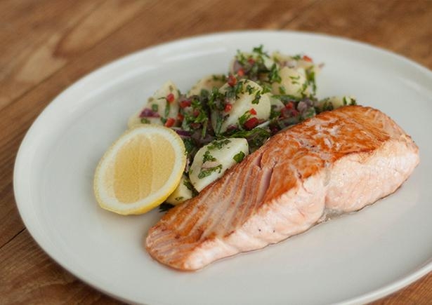 Pan-Roasted Salmon with Warm Potato Salad