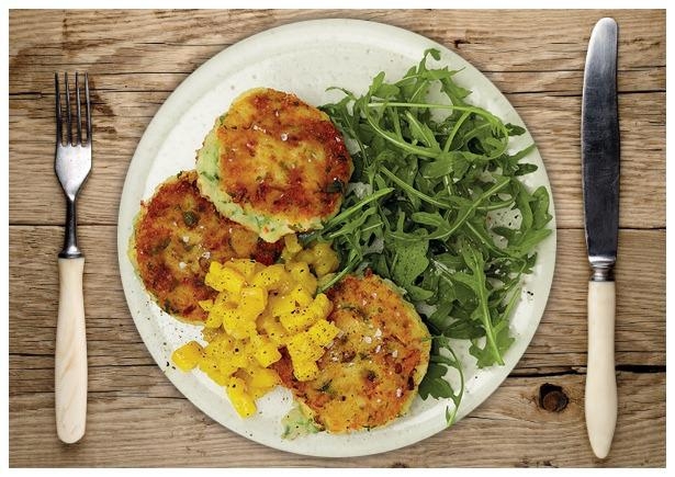 Knusprige Chili-Koriander- Kartoffelpuffer