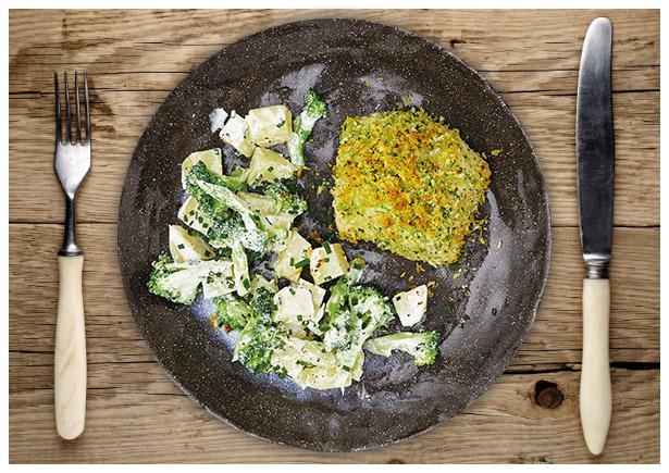 In Panko-Mehl panierte Putenbrust