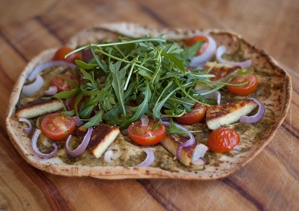 Basil Pesto Haloumi Pizza