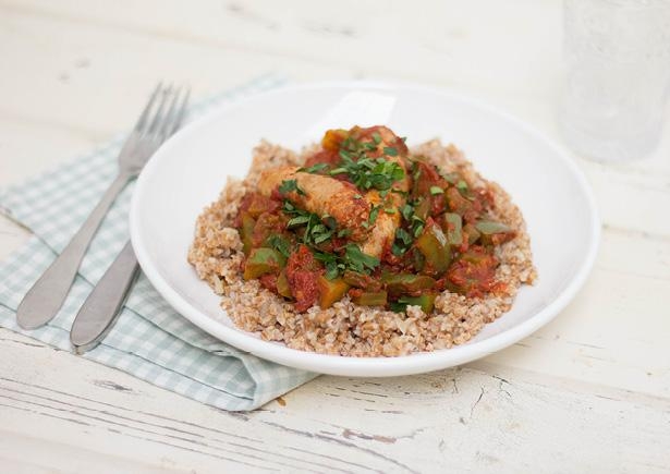 Marokkaanse tajine met kalkoenworsten