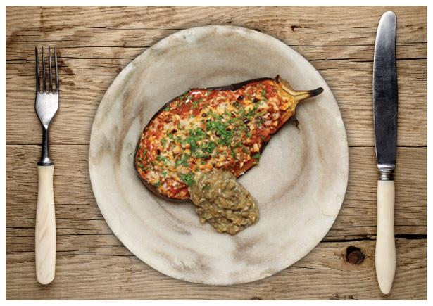 Moroccan Beef Stuffed Aubergines