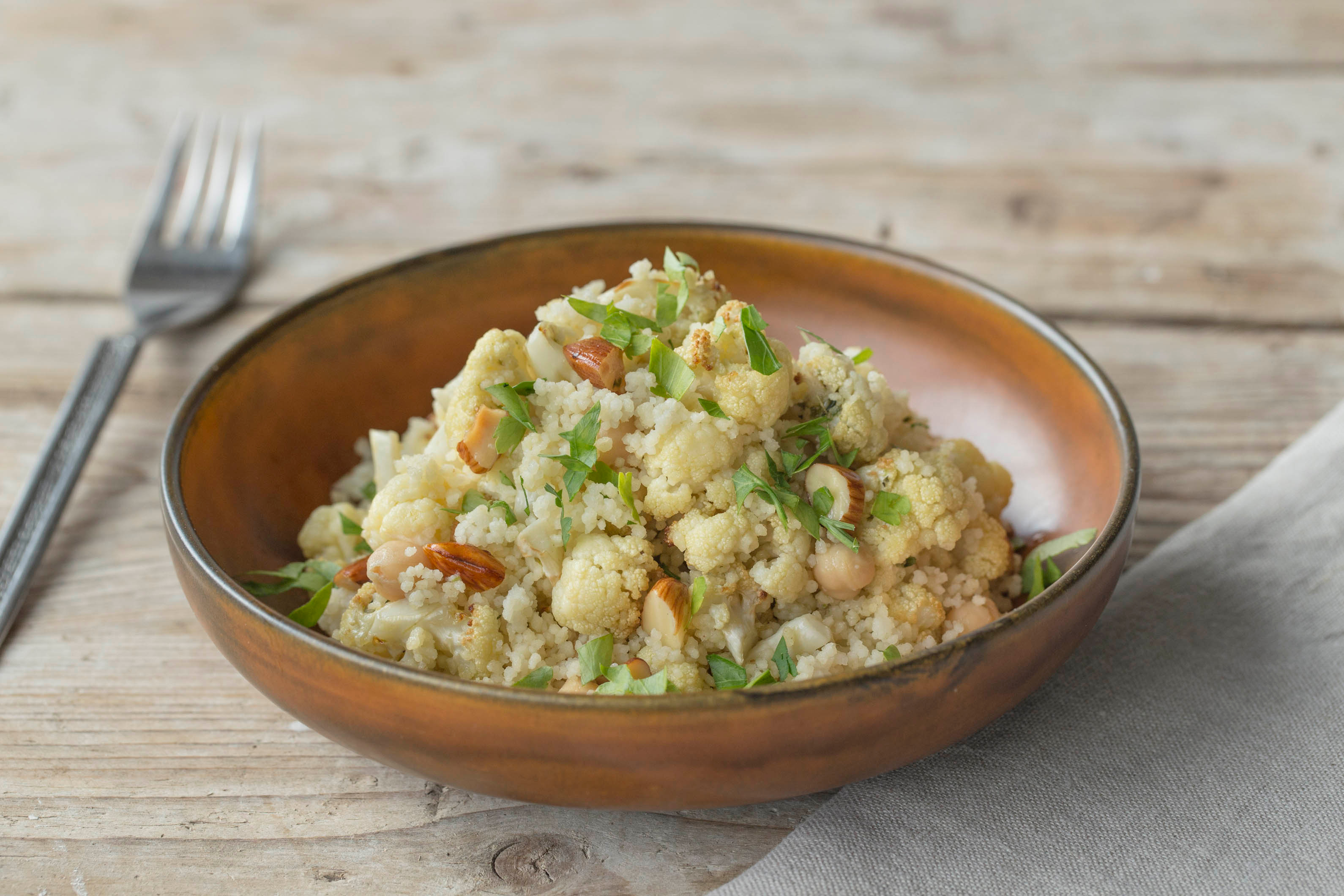 Nutty Roasted Cauliflower with Za’atar & Couscous