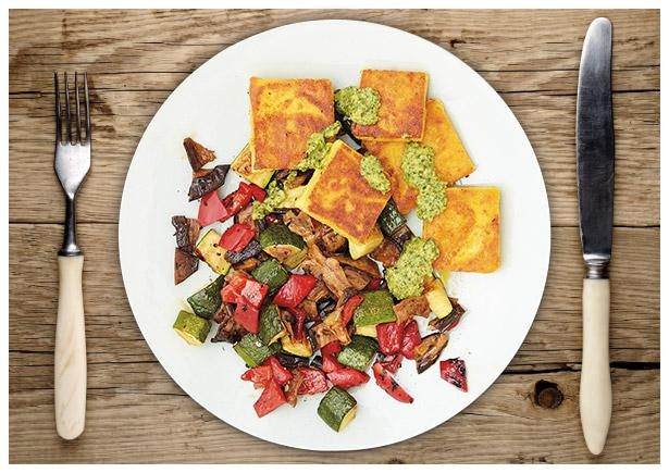 Braun-gebratene Polenta