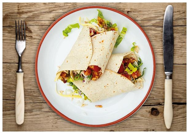 Mexikanische „Burrito“ Gemüse-Wraps