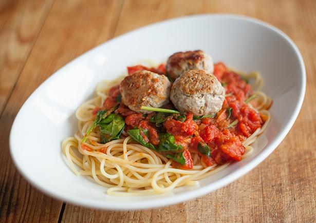 Pork and Fennel Meatballs with Spicy Tomato Sauce