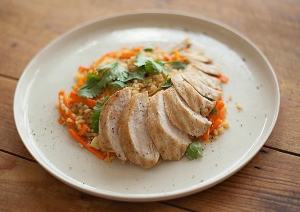 Candied Orange Pilaf with Seared Chicken Breast