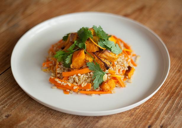 Candied Orange Pilaf with Roasted Pumpkin