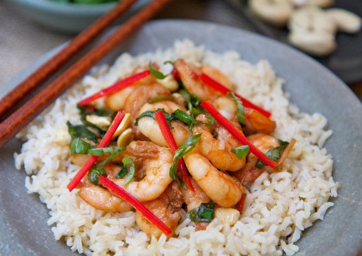 Chilli Cashew Prawns 