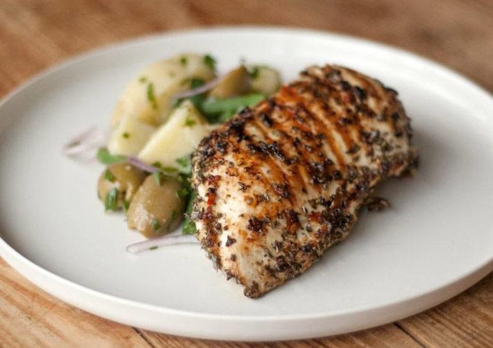Oregano Chicken With Bean And Olive Salad