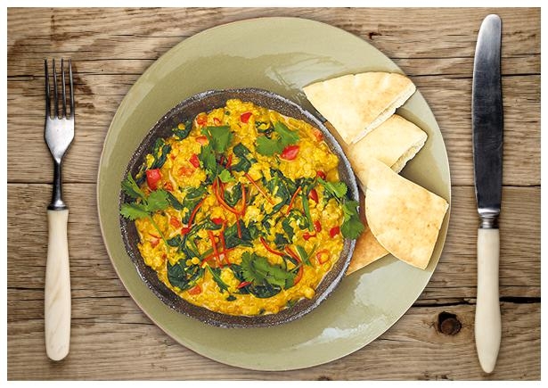 Indisch gewürztes „Power Päckchen“ Linsen-Curry