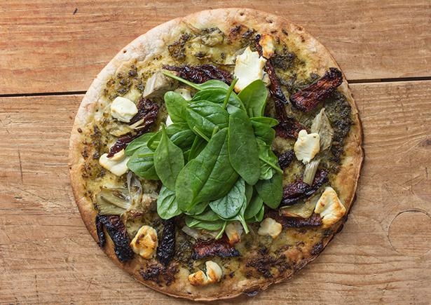 Pesto Pizza with Fetta and Sundried Tomatoes