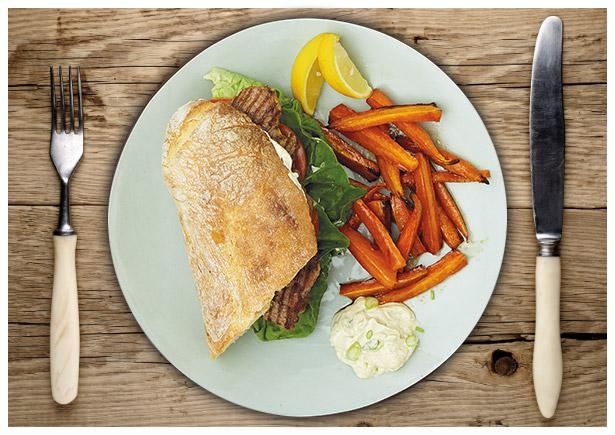 Marokkanisch gewuerztes Steak Sandwich