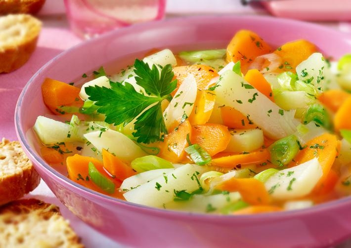 Kohlrabi-Eintopf mit  Käse-Bruschetta