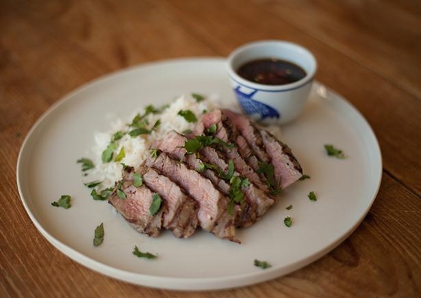 Vietnamese Beef with Nuoc Cham and Asian Greens