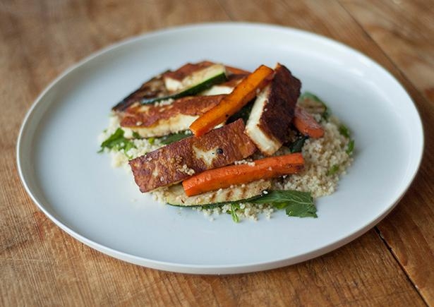 Lemon-Thyme Couscous with Haloumi