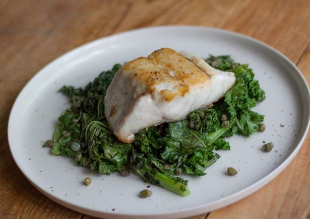 Barramundi with Cavolo Nero and Capers