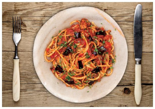 Grilled Aubergine Linguine