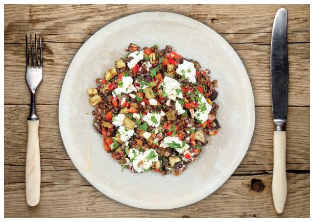 Roasted Aubergine and Goat’s Cheese Salad