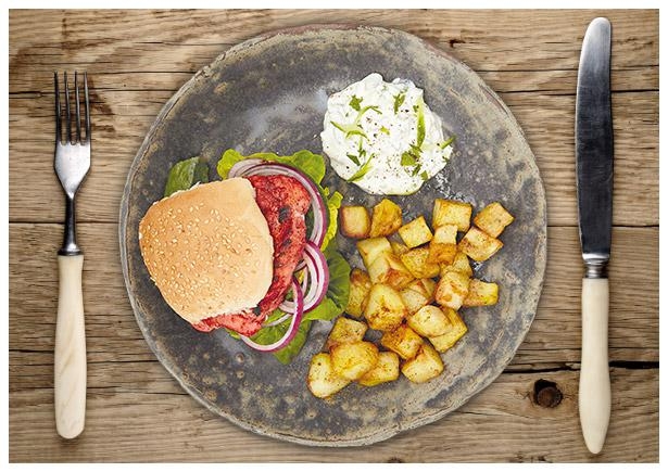 Indische Hähnchenbrust Burger „Tandoori“ 