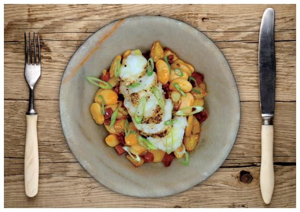 Pan-Fried Monkfish on a Hammock