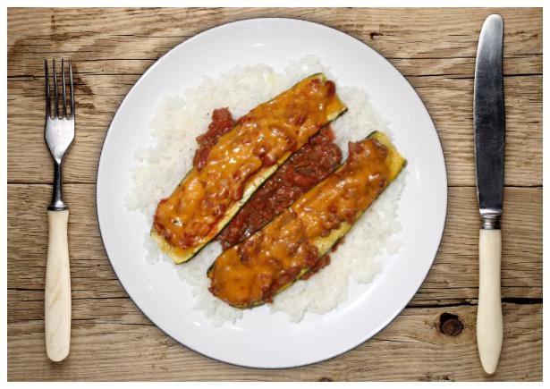 Beef Chili Stuffed Zucchini