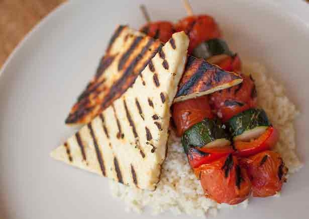 Haloumi with Lemon & Mint Skewers