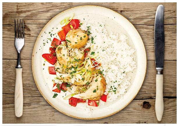 Asiatisch gewürzte Paprika- Champignon-Hähnchenpäckchen