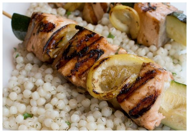 Herby Salmon Skewers