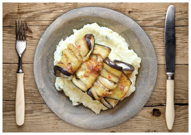 Neighbourly Aubergine Wrapped Mozzarella 