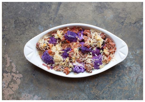 Colored Cauliflower Gratin