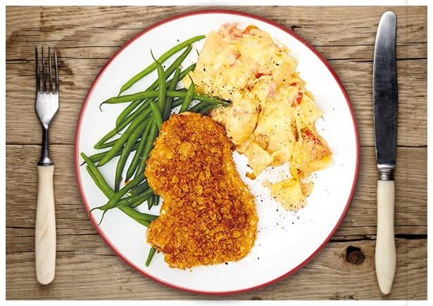 Putenbrust in krosser Cornflakespanade