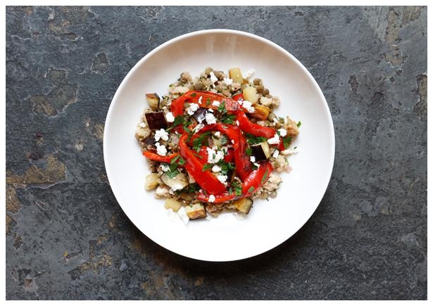 Eggplant and Roasted Peppers