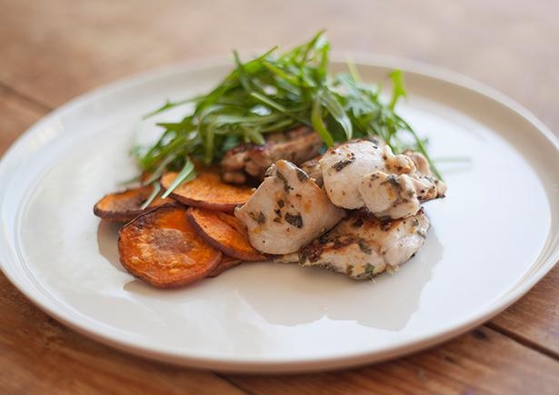 Oregano Chicken with Sweet Potato Chips