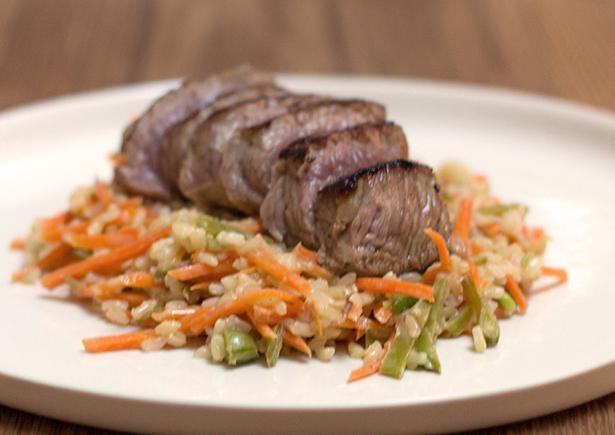 Seared Soy Steak with Cashew Coconut Brown Rice