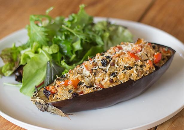 Quinoa Stuffed Eggplants (v)