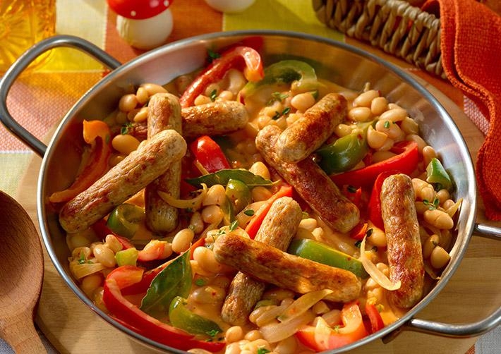 Bohnengemüse mit Bratwurst