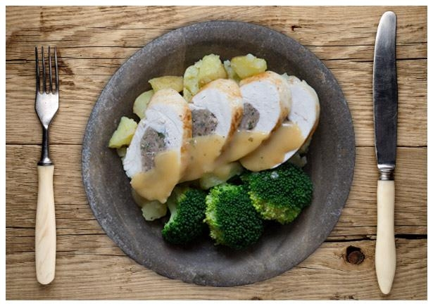 Herby Pork Stuffed Chicken Breast 