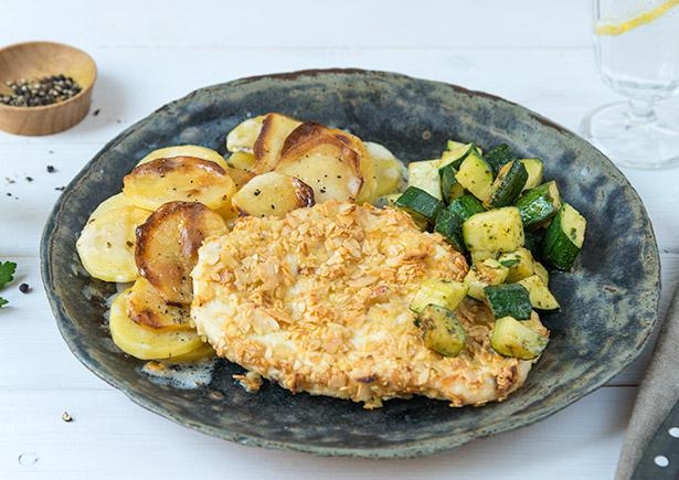 Hähnchen mit knuspriger Mandelkruste