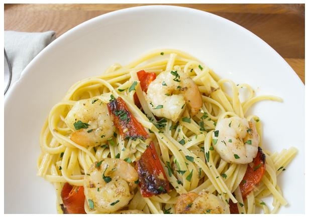 Lemony Shrimp Linguine