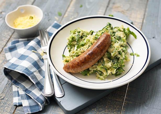 Andijviestampot met paprika-amandelworst van Brandt & Levie