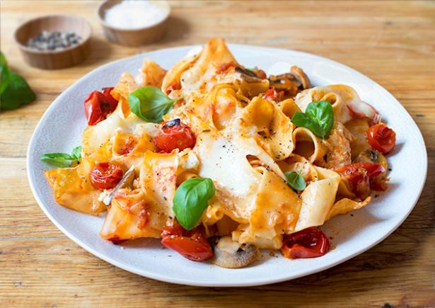 Lasagne-Pfanne mit Champignons