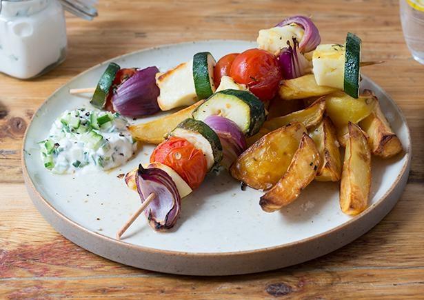 Halloumi-Gemüse-Spieße