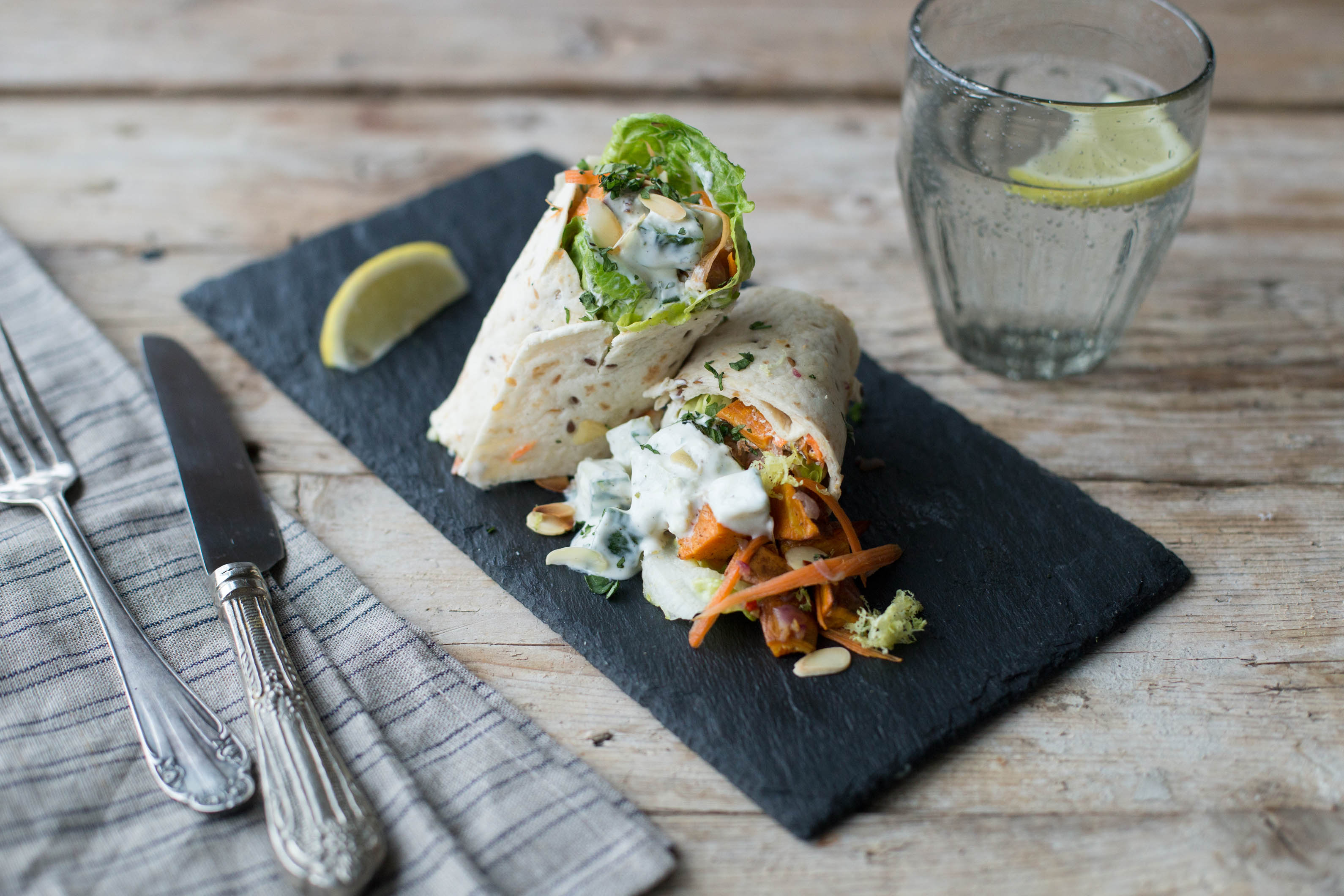 Lebanese Sweet Potato Wraps