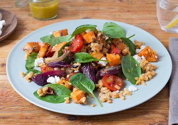 Lauwarmer Linsen-Süßkartoffel-Salat