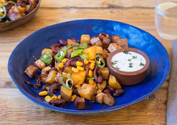 Vegane mexikanische Kartoffelpfanne