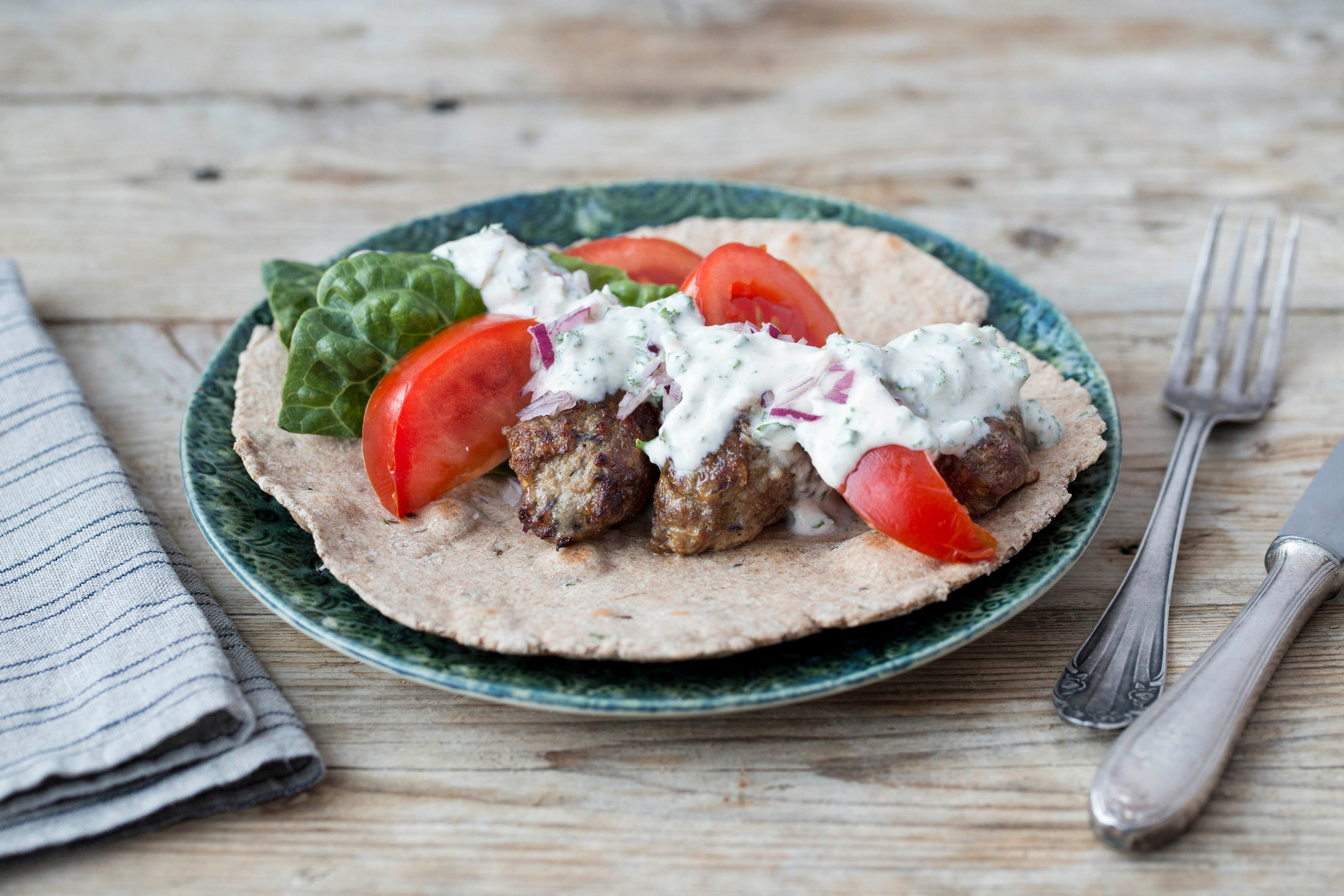 Romantic Night's Lamb Souvlaki