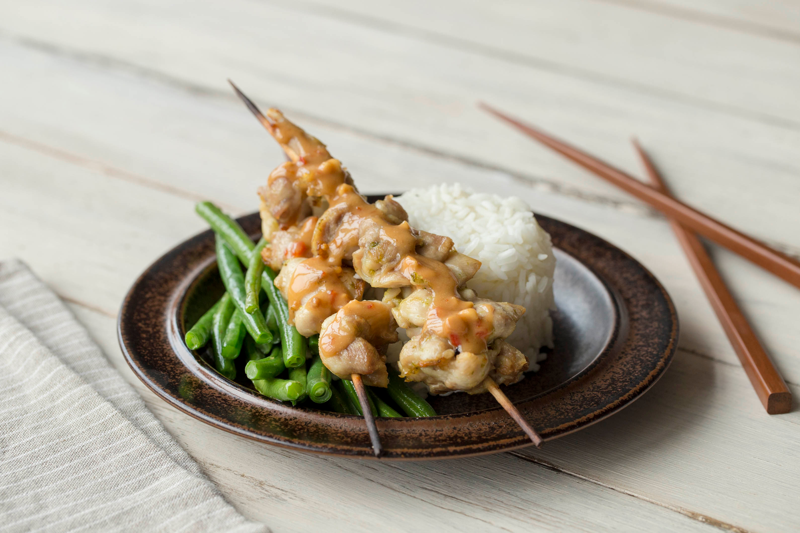 Hähnchen-Satay-Spieße