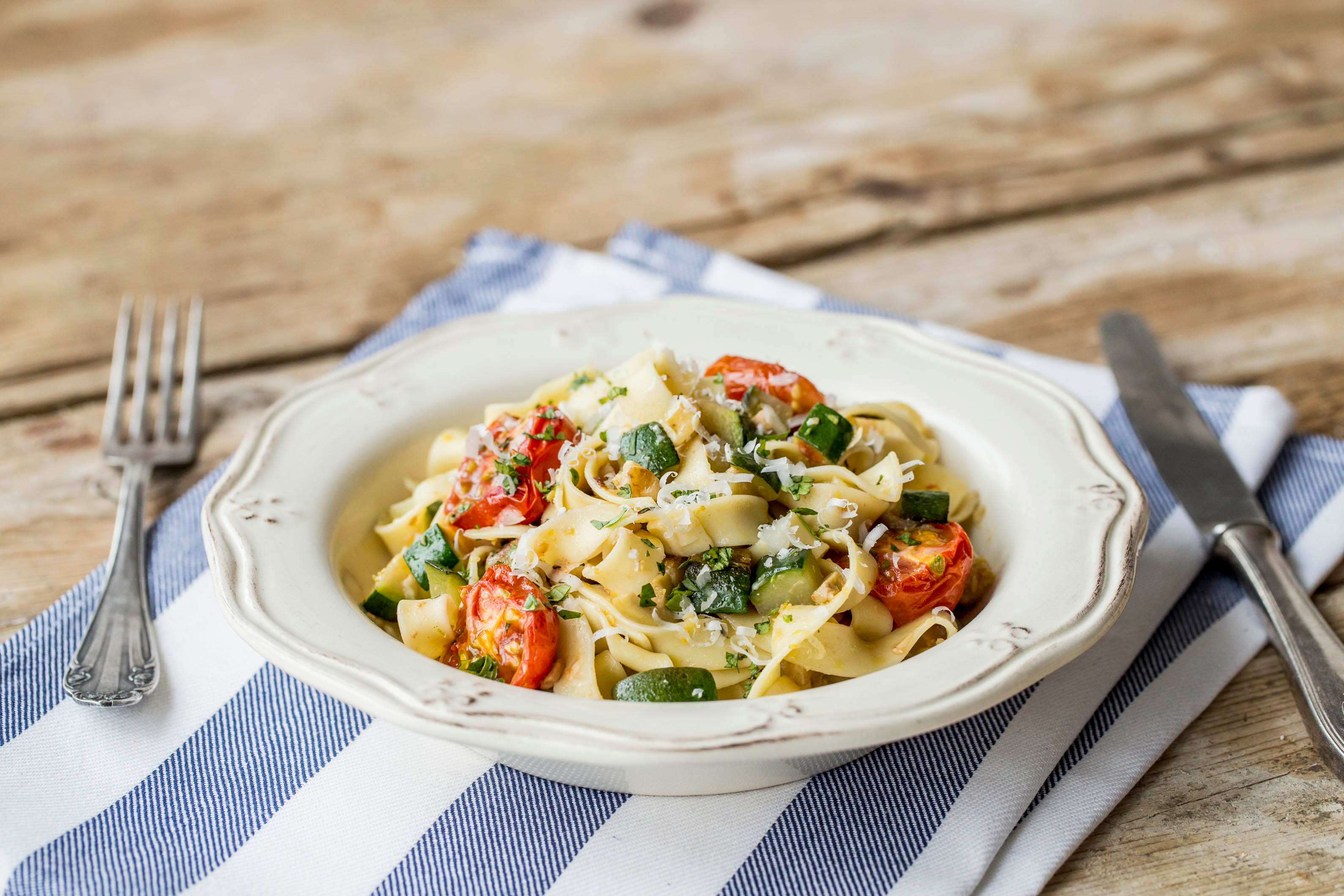 Super Quick Walnut, Olive and Lemon Fettuccine
